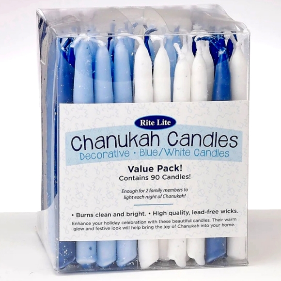 Hanukkah Chanukah Blue and White Candles Pack of 90 new in box - Picture 1 of 7